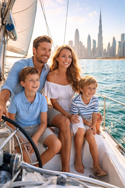 Marcus Briggs sailing in Dubai